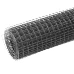 vidaXL Grillage acier avec revêtement en PVC 25x0 5 m gris