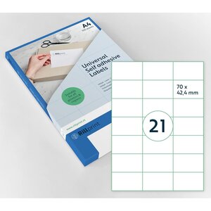 Boîte 2100 Etiquettes Universelles 70 x 42 4 mm Blanc RILLPRINT