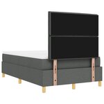 vidaXL Lit Box Spring avec Matelas & Banc Gris Foncé 120x200 cm Tissu