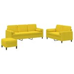 vidaXL Ensemble de canapés 3 Pièces avec coussins jaune velours