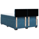 vidaXL Sommier à lattes de lit et matelas bleu 140x200 cm velours