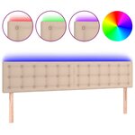 vidaXL Tête de lit à LED Cappuccino 200x5x78/88 cm Similicuir
