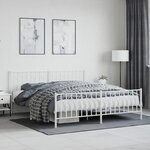 vidaXL Cadre de lit métal sans matelas et pied de lit blanc 180x200 cm