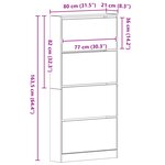 vidaXL Armoire à Chaussures Chêne Artisanal Bois d'Ingénierie