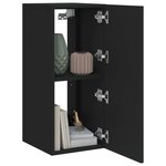 vidaXL Meuble TV mural avec lumières LED noir 30 5x35x70 cm