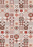 Tapis de Cuisine carreaux de Ciment 60 x 90 cm - Orange