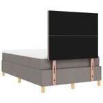 vidaXL Lit coffre avec matelas Taupe Double Petit Tissu