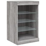 vidaXL Buffet avec lumières LED sonoma gris 123x37x67 cm