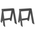 vidaXL Tabourets lot de 2 gris 40x40x45 cm bois massif de pin