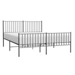 vidaXL Cadre de lit métal sans matelas avec pied de lit noir 150x200cm