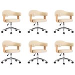 vidaXL Chaises pivotantes à manger lot de 6 crème similicuir