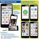 Le smart Initial 6,5p 64 giga avec pochette, coque et vitre protection. smartphone senior pour DEBUTER
