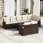 vidaXL Ensemble de Canapés de Jardin 8 Pièces avec Coussins en Poly Rattan Gris