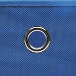 vidaXL Boîtes de rangement avec couvercle 4 Pièces Bleu 32x32x32 cm Tissu