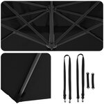 vidaXL Parasol Cantilever Roma Noir 286x285x265 cm Aluminium