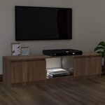 vidaXL Meuble TV avec lumières LED chêne marron 120x30x35 5 cm