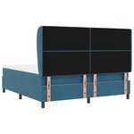Lit Box Spring vidaXL avec Matelas Bleu Foncé 180x200 cm Velours