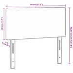 Tête de lit vidaXL Design Simple Gris Clair 80 cm Tissu Côtelé
