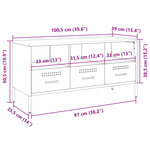 vidaXL Meuble TV jaune moutarde 100 5x39x50 5 cm acier laminé à froid