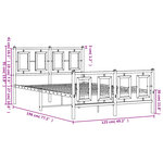 vidaXL Cadre de lit métal sans matelas avec pied de lit noir 120x190cm