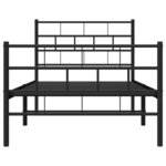 vidaXL Cadre de lit métal avec tête de lit/pied de lit noir 75x190 cm