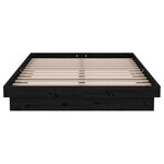 vidaXL Cadre de lit Noir Bois massif 120x190 cm Petit double