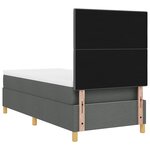 vidaXL Lit à ressorts avec matelas gris foncé 90 x 200 cm tissu