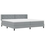 Lit ressort vidaXL avec matelas Gris clair 200x200 cm Tissu
