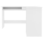 Bureau table poste de travail meuble d'ordinateur informatique étude d'angle en forme de L 120 x 140 x 75 cm blanc 02_0023681