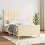 vidaXL Cadre de lit sans matelas crème 90x200 cm tissu