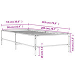 vidaXL Cadre de lit chêne marron 90x200 cm bois d'ingénierie et métal