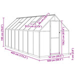 vidaXL Serre avec cadre de base anthracite 445x169x195 cm aluminium