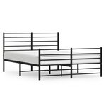 vidaXL Cadre de lit métal sans matelas avec pied de lit noir 120x200cm