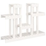 vidaXL Support à plantes Blanc 104 5x25x77 5 cm Bois massif de pin