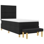 Lit à ressorts vidaXL avec matelas et banc noir 100x200 cm en tissu