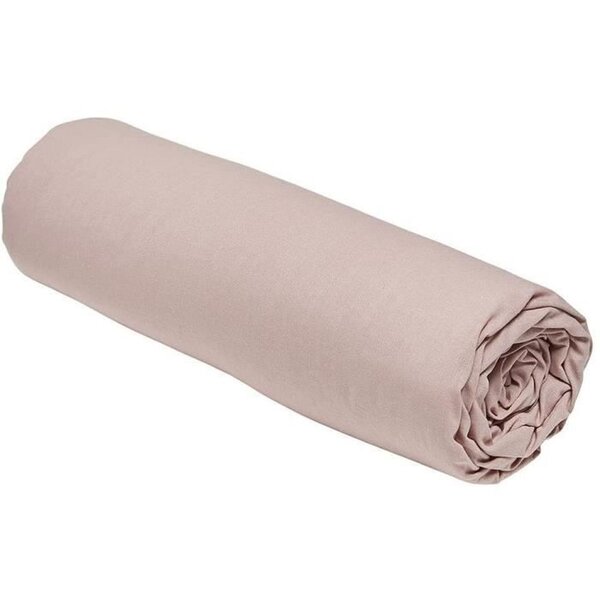 Drap housse 90 x 190 cm uni - Rose des sables