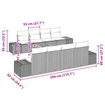 vidaXL Ensemble de Canapé de Jardin 7 Pièces avec Coussins Gris en Rotin Poly