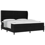 Lit à ressorts vidaXL avec matelas Noir 200x200 cm Tissu