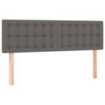 vidaXL Sommier à lattes de lit avec matelas Gris 140x190 cm Similicuir