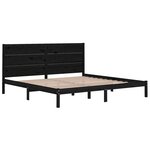 vidaXL Cadre de lit Noir Bois de pin massif 200x200 cm