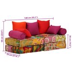 vidaXL Pouf modulaire à 2 places Patchwork Tissu