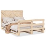 vidaXL Cadre de lit sans matelas avec tête de lit bois massif