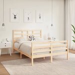 vidaXL Cadre de lit bois massif 120x190 cm petit double
