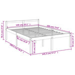 vidaXL Lit pour personne âgée 140x190 cm bois massif de pin