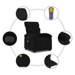 vidaXL Fauteuil inclinable de massage électrique Noir Tissu