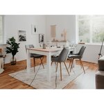 Table à manger extensible BERGEN - chêne artisan et blanc - 160-215 x 90 x 75 cm
