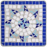 vidaXL Table de bistro mosaïque bleu et blanc Céramique