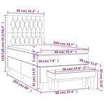 vidaXL Sommier à lattes de lit avec matelas Taupe 90x200 cm Tissu