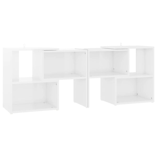 vidaXL Meuble TV Blanc brillant 104x30x52 cm Bois d'ingénierie