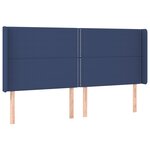 vidaXL Sommier à lattes de lit matelas et LED Bleu 160x200 cm Tissu